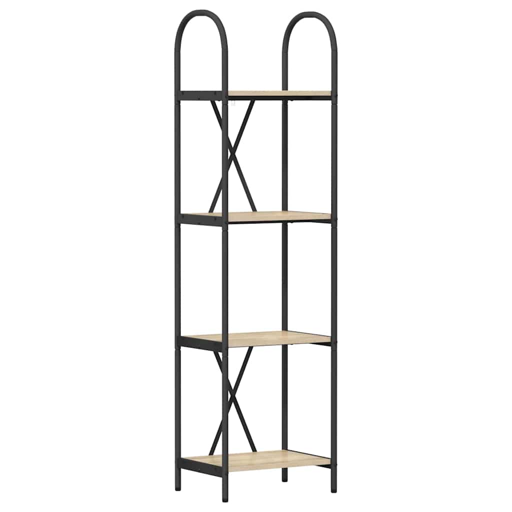 Bogreol 4 niveauer 40 x 30 x 146 cm Konstrueret træ Sonoma eg