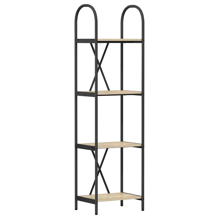 Bogreol 4 niveauer 40 x 30 x 146 cm Konstrueret træ Sonoma eg