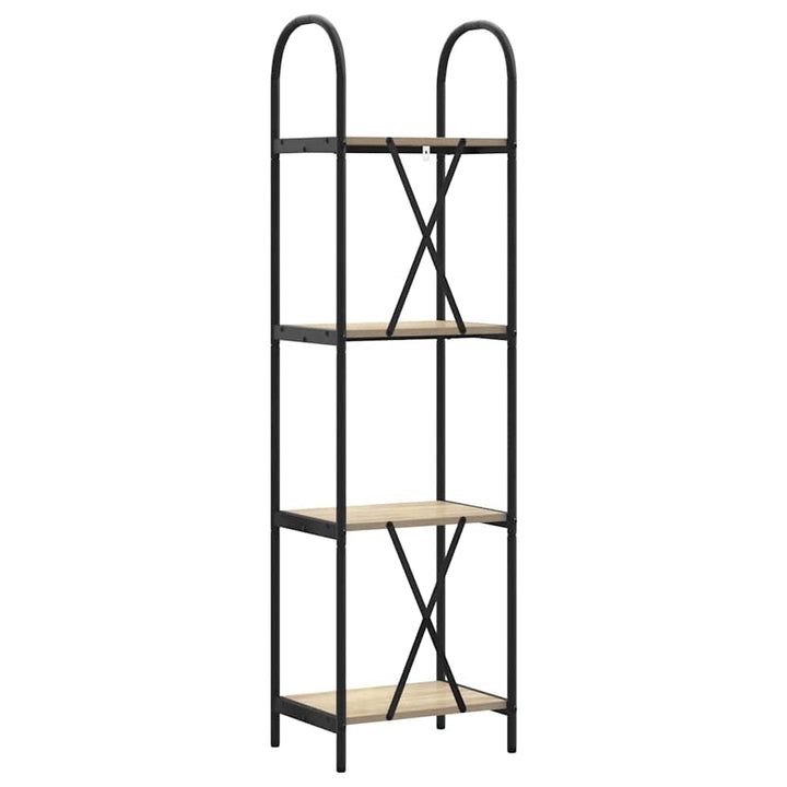Bogreol 4 niveauer 40 x 30 x 146 cm Konstrueret træ Sonoma eg