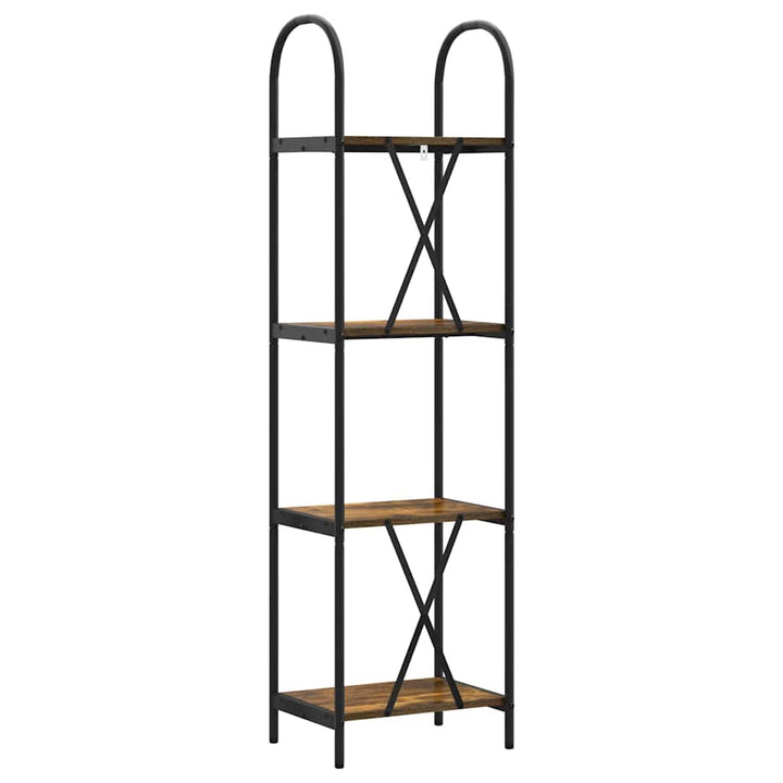 Bogreol 4 niveauer 40 x 30 x 146 cm Konstrueret træ Røget eg