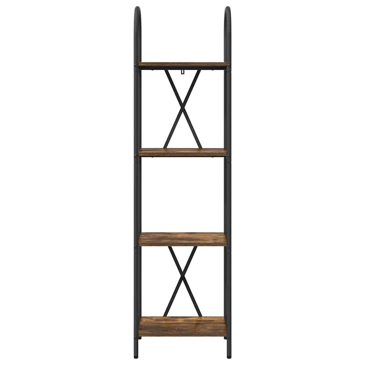 Bogreol 4 niveauer 40 x 30 x 146 cm Konstrueret træ Røget eg