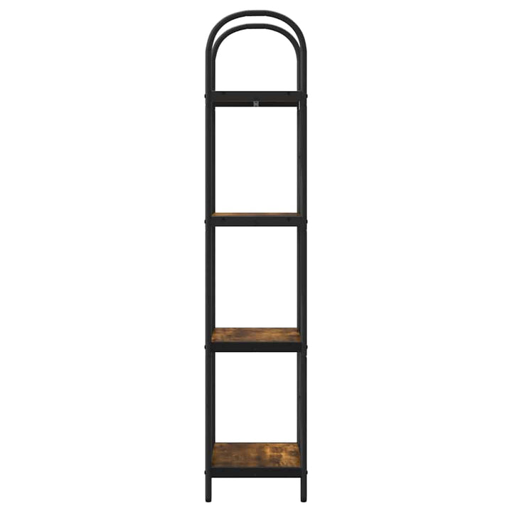 Bogreol 4 niveauer 40 x 30 x 146 cm Konstrueret træ Røget eg