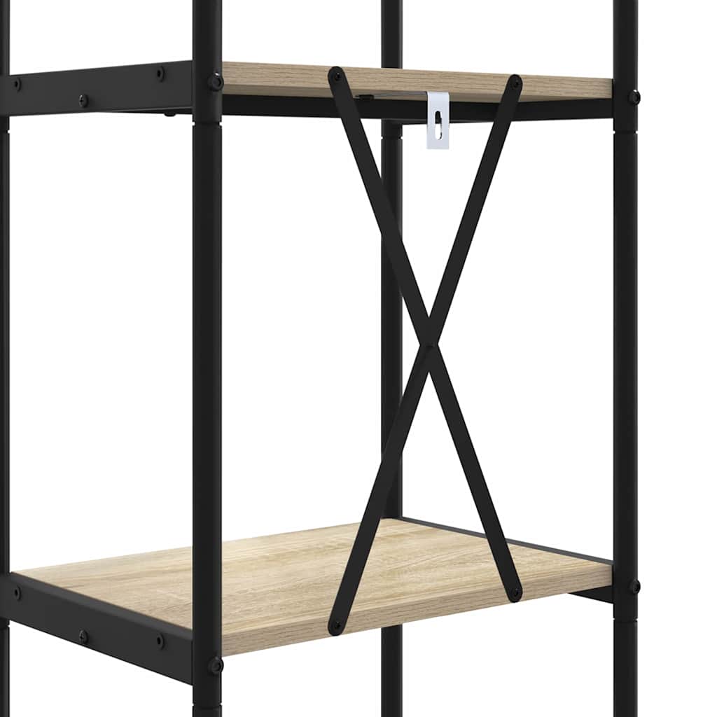 Bogreol 3 niveauer 40 x 30 x 109 cm Konstrueret træ Sonoma eg