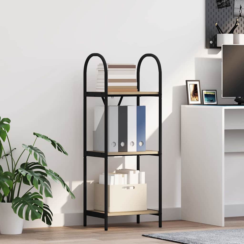 Bogreol 3 niveauer 40 x 30 x 109 cm Konstrueret træ Sonoma eg