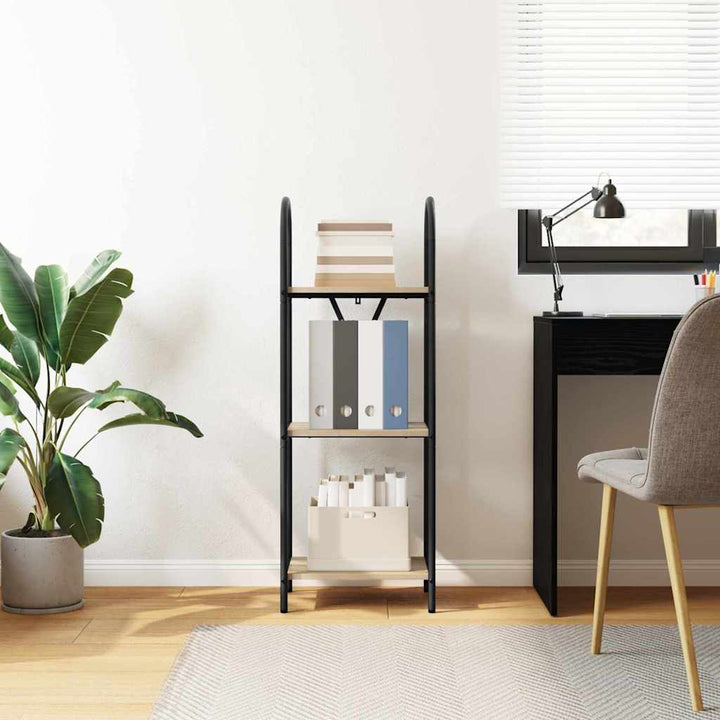 Bogreol 3 niveauer 40 x 30 x 109 cm Konstrueret træ Sonoma eg