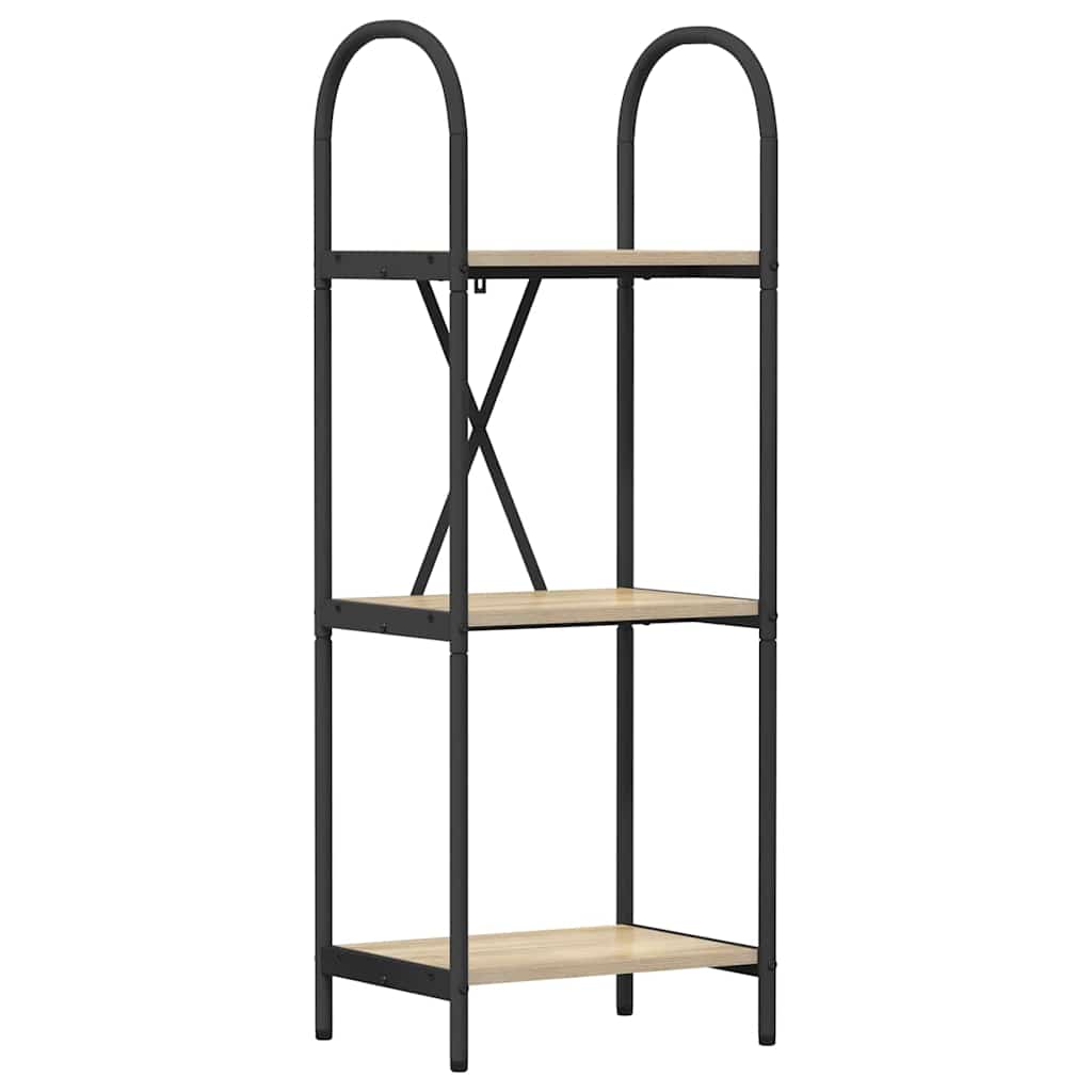 Bogreol 3 niveauer 40 x 30 x 109 cm Konstrueret træ Sonoma eg