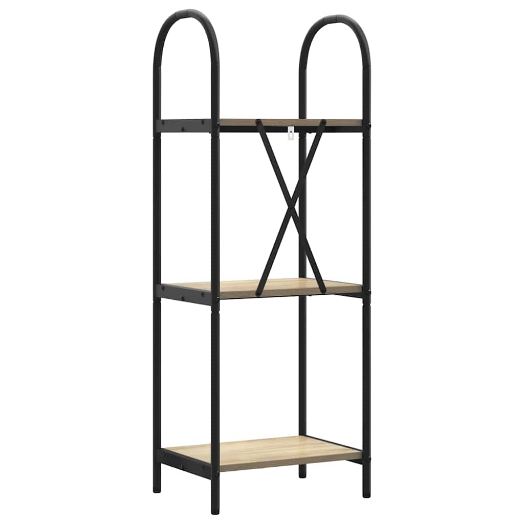 Bogreol 3 niveauer 40 x 30 x 109 cm Konstrueret træ Sonoma eg