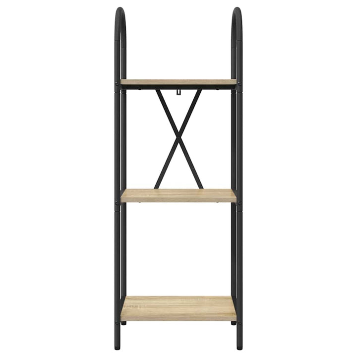 Bogreol 3 niveauer 40 x 30 x 109 cm Konstrueret træ Sonoma eg