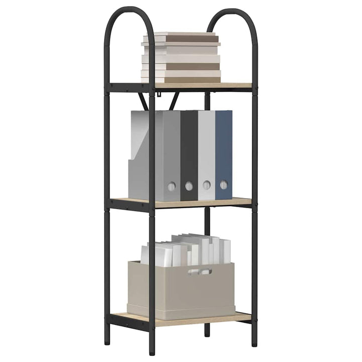 Bogreol 3 niveauer 40 x 30 x 109 cm Konstrueret træ Sonoma eg