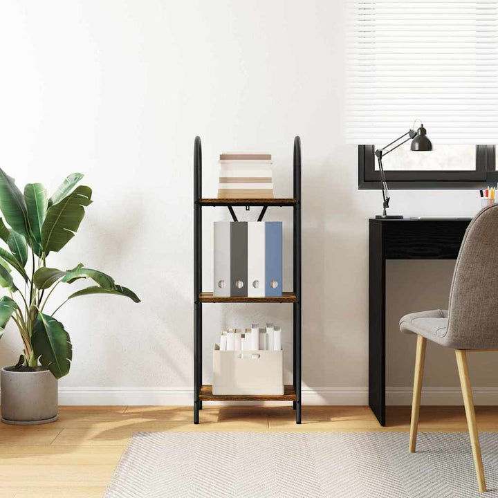 Bogreol Røget eg 40 x 30 x 109 cm Konstrueret træ
