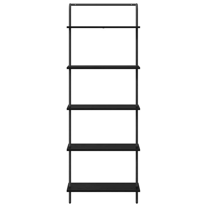 Bogreol 5 niveauer 60 x 24 x 168 cm Konstrueret træ Sort eg