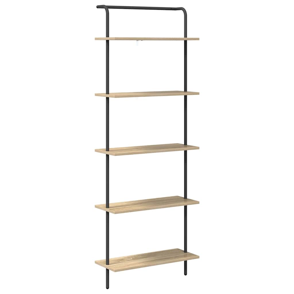 Bogreol 5 niveauer 60 x 24 x 168 cm Konstrueret træ Sonoma eg