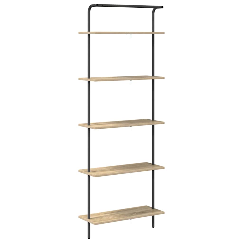 Bogreol 5 niveauer 60 x 24 x 168 cm Konstrueret træ Sonoma eg