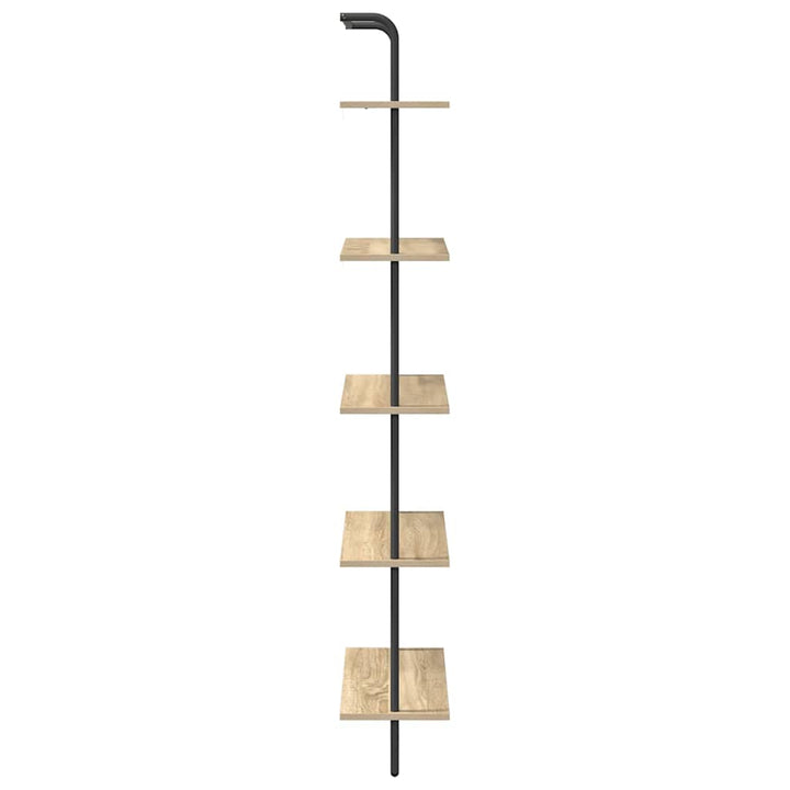 Bogreol 5 niveauer 60 x 24 x 168 cm Konstrueret træ Sonoma eg