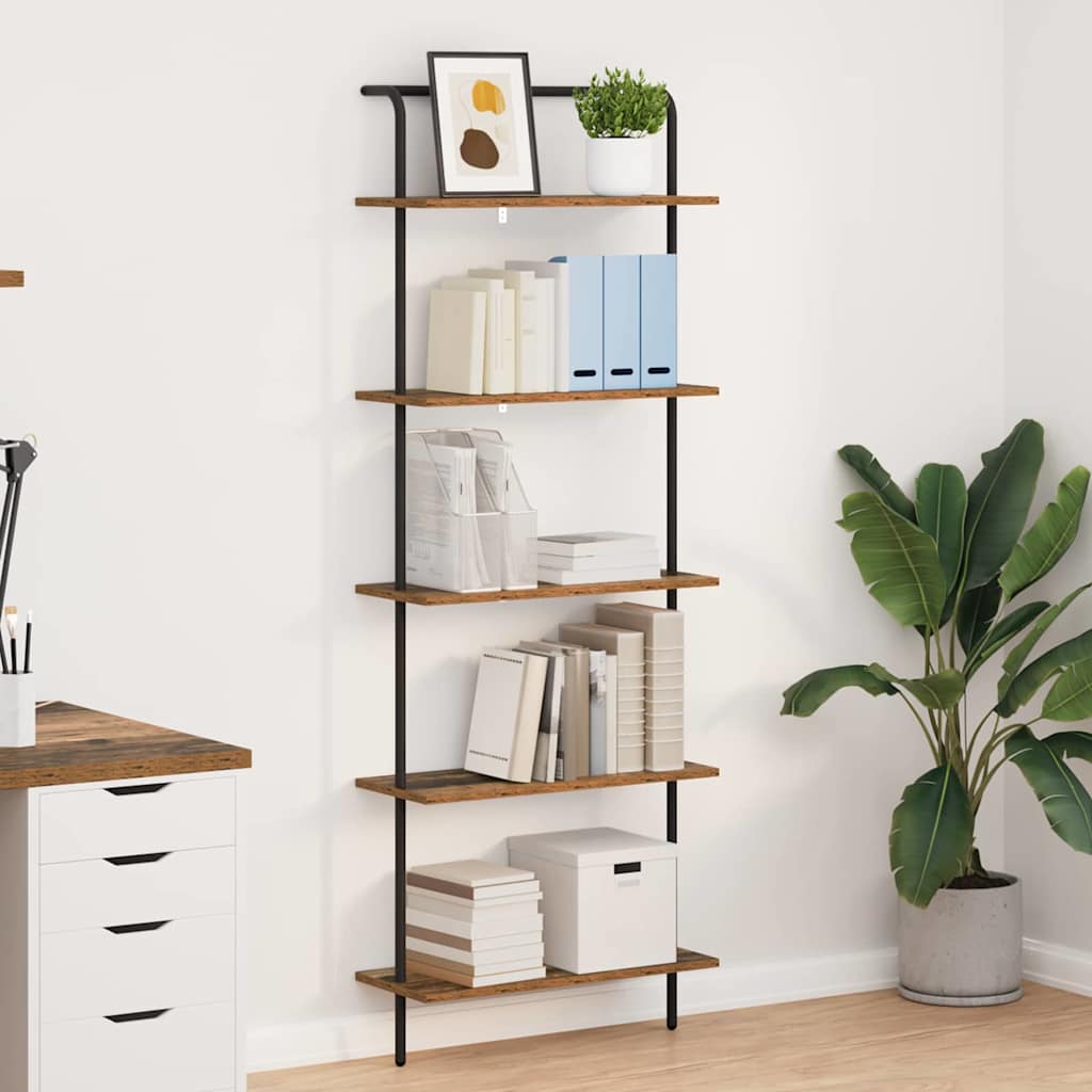 Bogreol Gammelt træ 60 x 24 x 168 cm Konstrueret træ