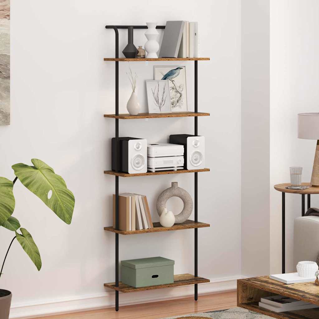 Bogreol Gammelt træ 60 x 24 x 168 cm Konstrueret træ