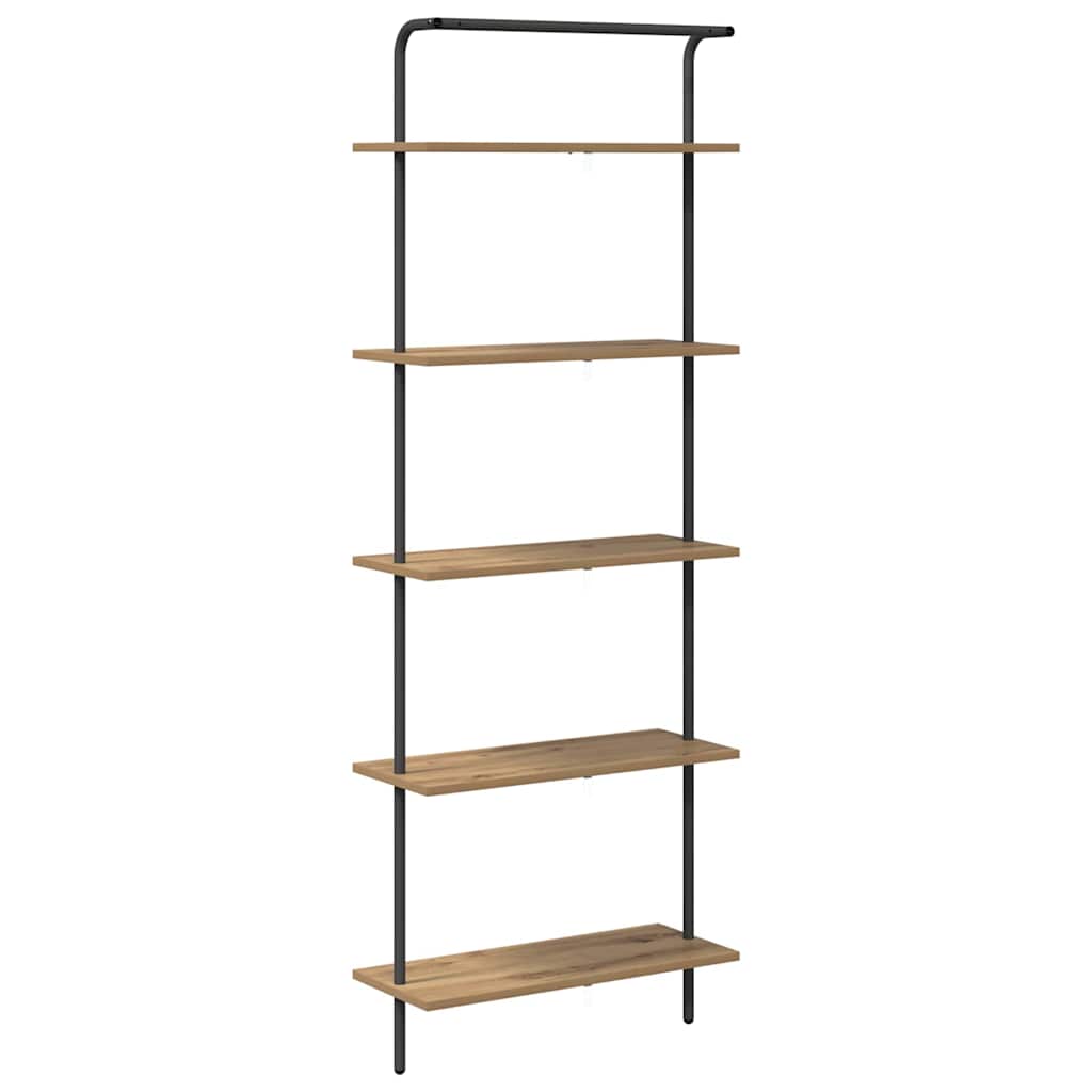 Bogreol 5 niveauer 60 x 24 x 168 cm Konstrueret træ