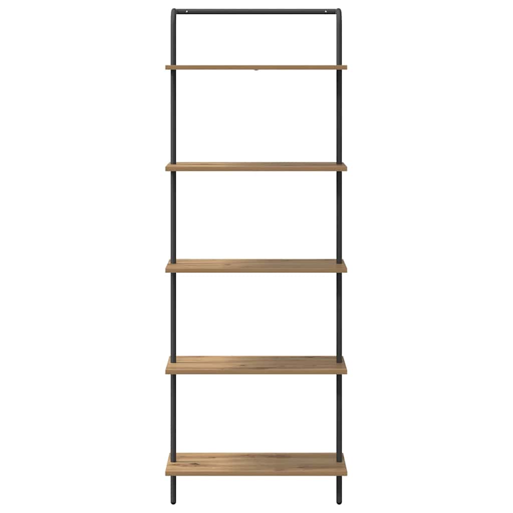 Bogreol 5 niveauer 60 x 24 x 168 cm Konstrueret træ