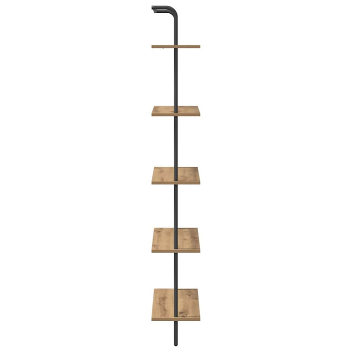 Bogreol 5 niveauer 60 x 24 x 168 cm Konstrueret træ