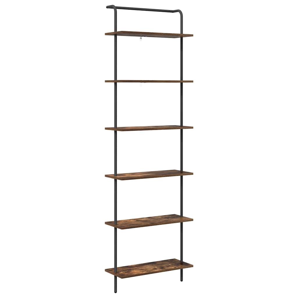 Bogreol Røget eg 60 x 24 x 203 cm Konstrueret træ