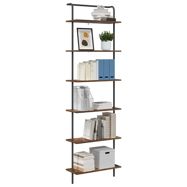 Bogreol Røget eg 60 x 24 x 203 cm Konstrueret træ