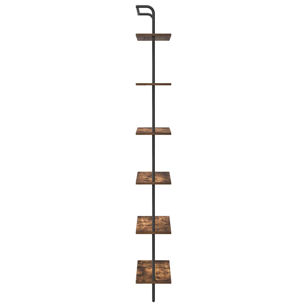 Bogreol Røget eg 60 x 24 x 203 cm Konstrueret træ