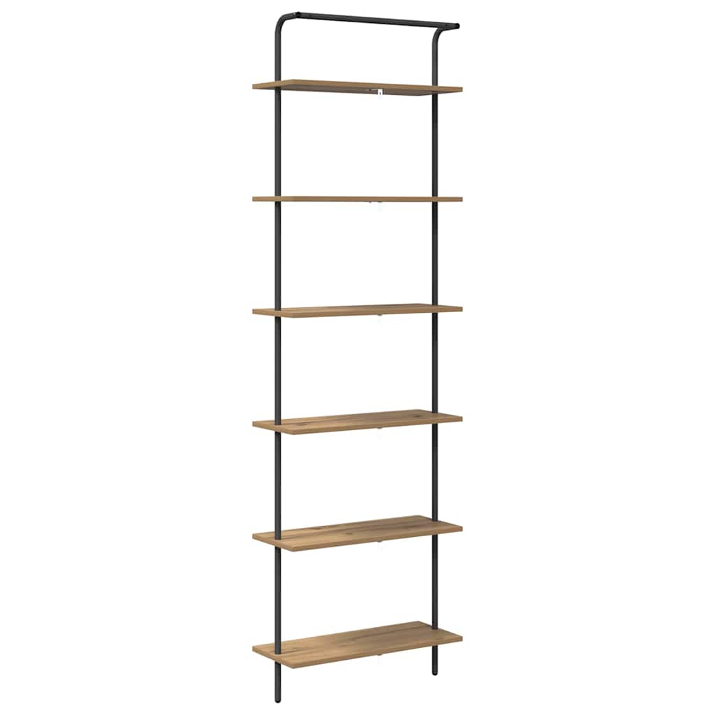 Bogreol 6 niveauer 60 x 24 x 203 cm Konstrueret træ