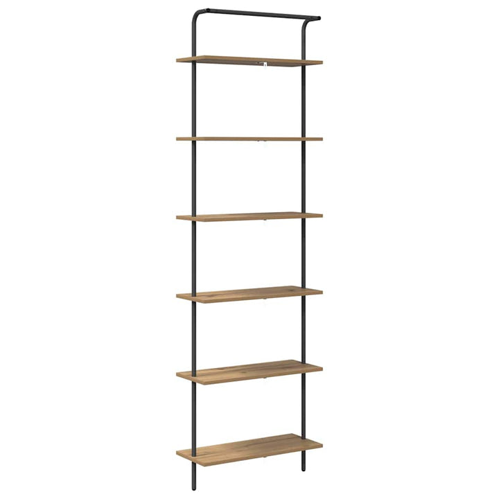 Bogreol 6 niveauer 60 x 24 x 203 cm Konstrueret træ