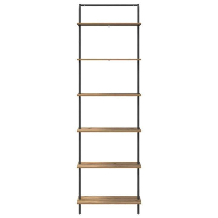 Bogreol 6 niveauer 60 x 24 x 203 cm Konstrueret træ