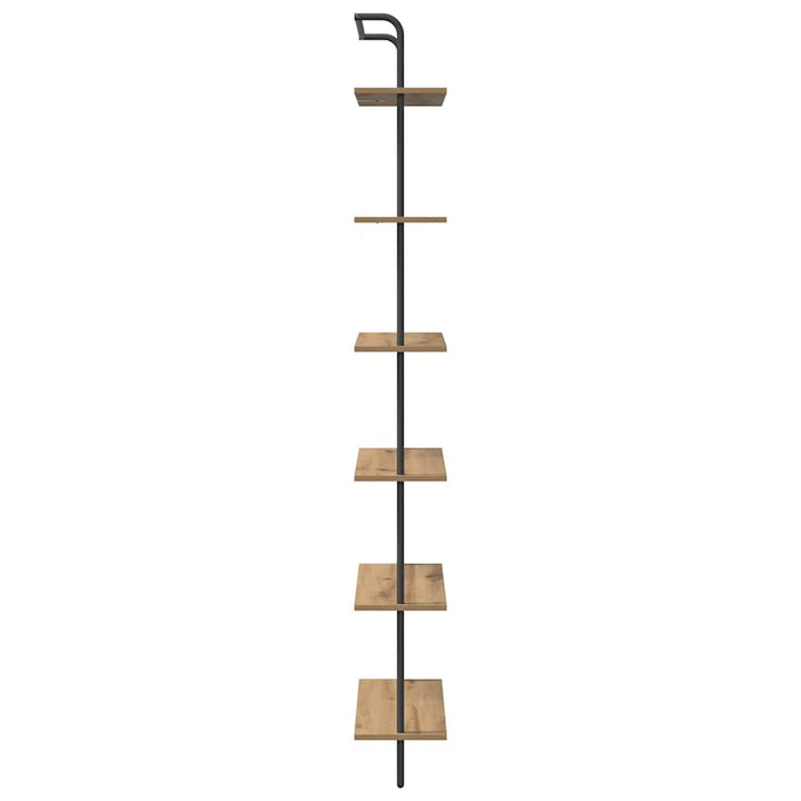 Bogreol 6 niveauer 60 x 24 x 203 cm Konstrueret træ