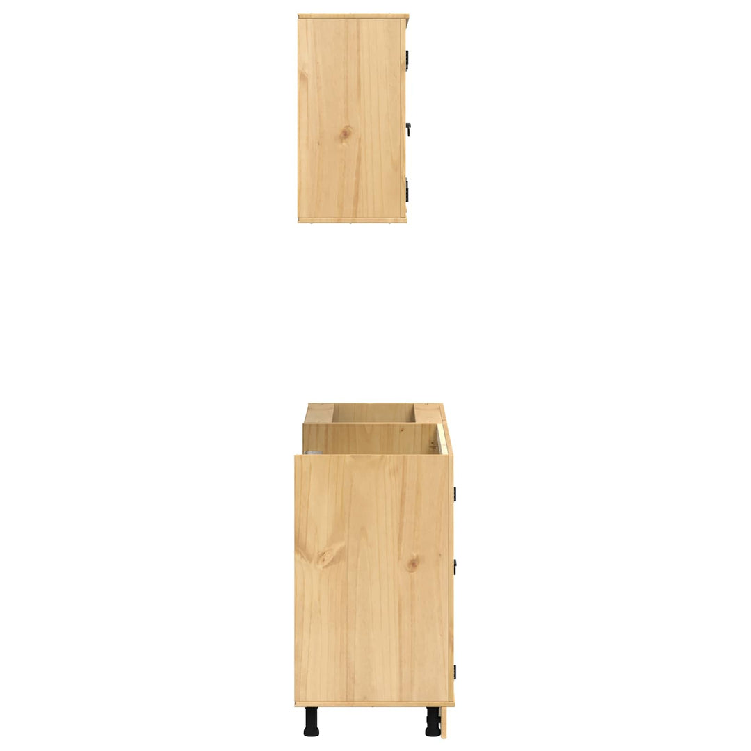 Kabinet med hylde med dør SKI 4 pcs HonningBrun Massiv fyrretræ