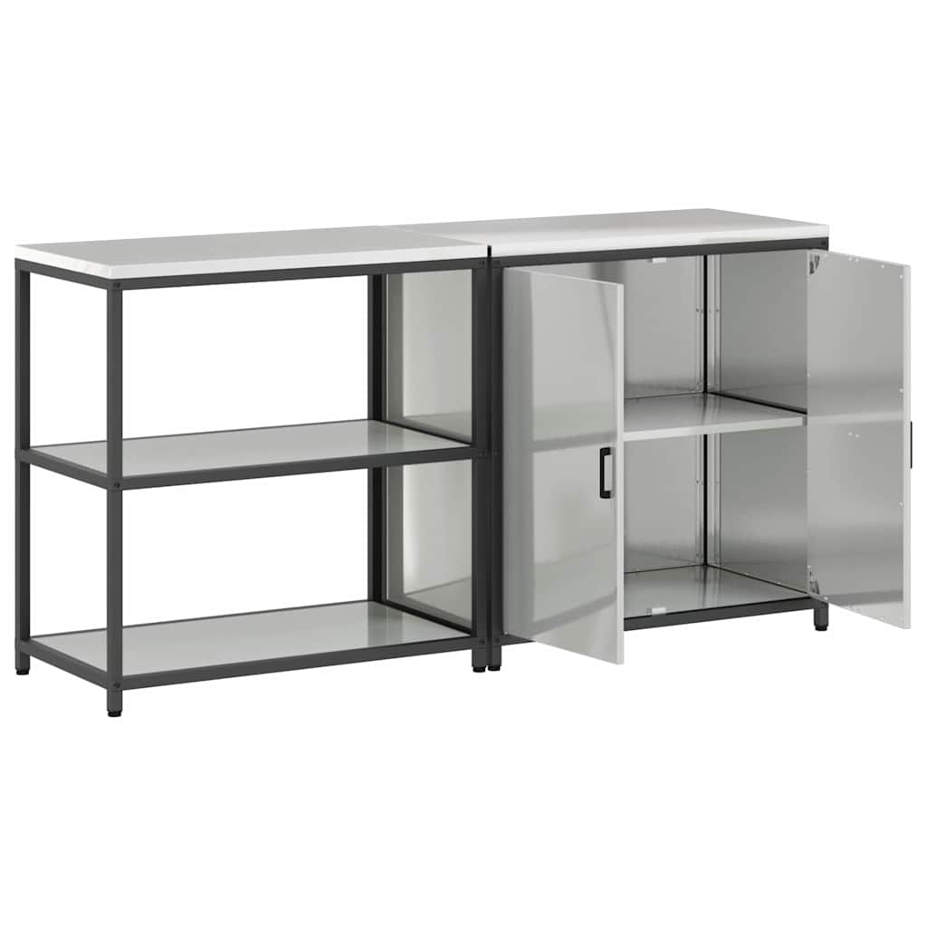 Køkkenopbevaringssæt HATTEM 2 pcs Sølv Galvaniseret stål