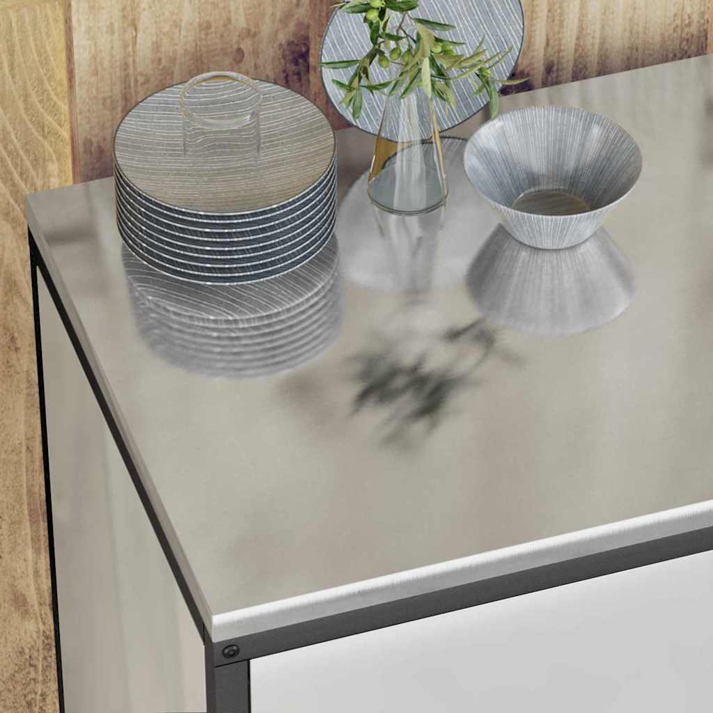 Køkkenopbevaringssæt med hylde 2 pcs Sølv Galvaniseret stål
