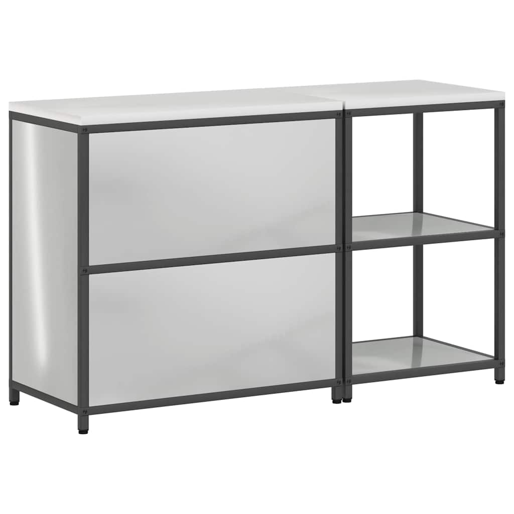 Køkkenopbevaringssæt med hylde 2 pcs Sølv Galvaniseret stål
