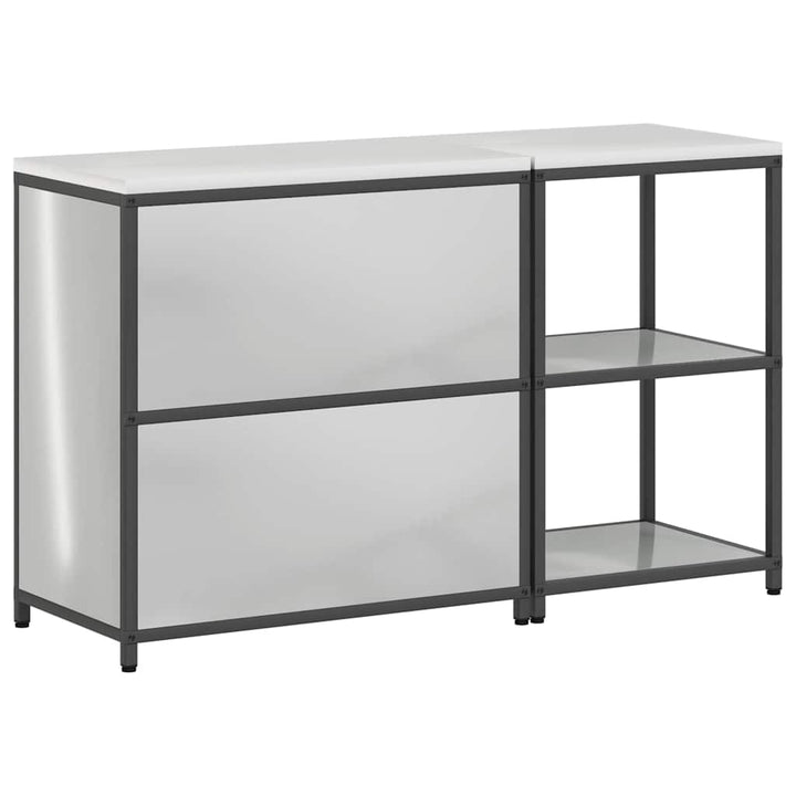 Køkkenopbevaringssæt med hylde 2 pcs Sølv Galvaniseret stål