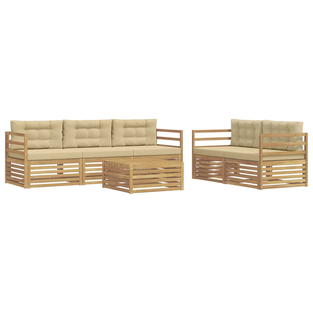 Udendørs sofagruppe 6 stk. Hvid og Beige