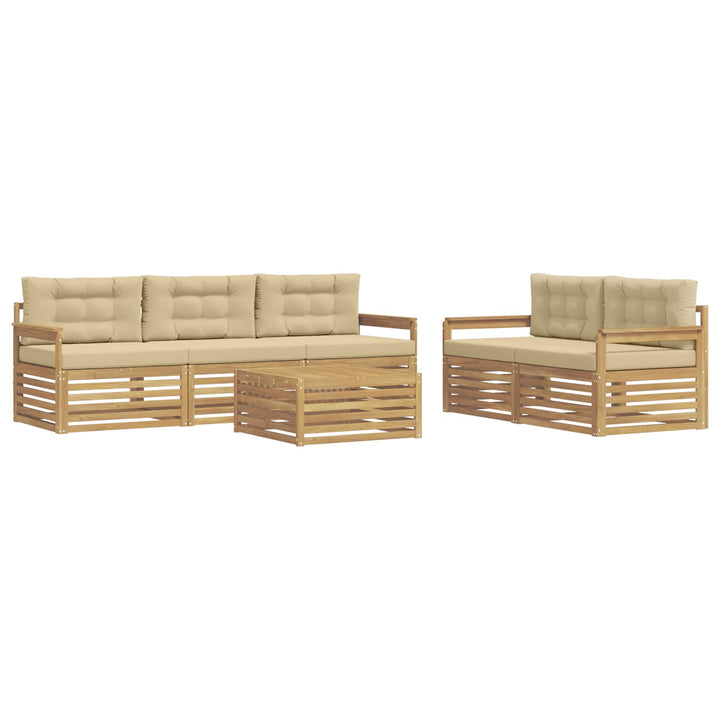Udendørs sofagruppe 6 stk. Hvid og Beige