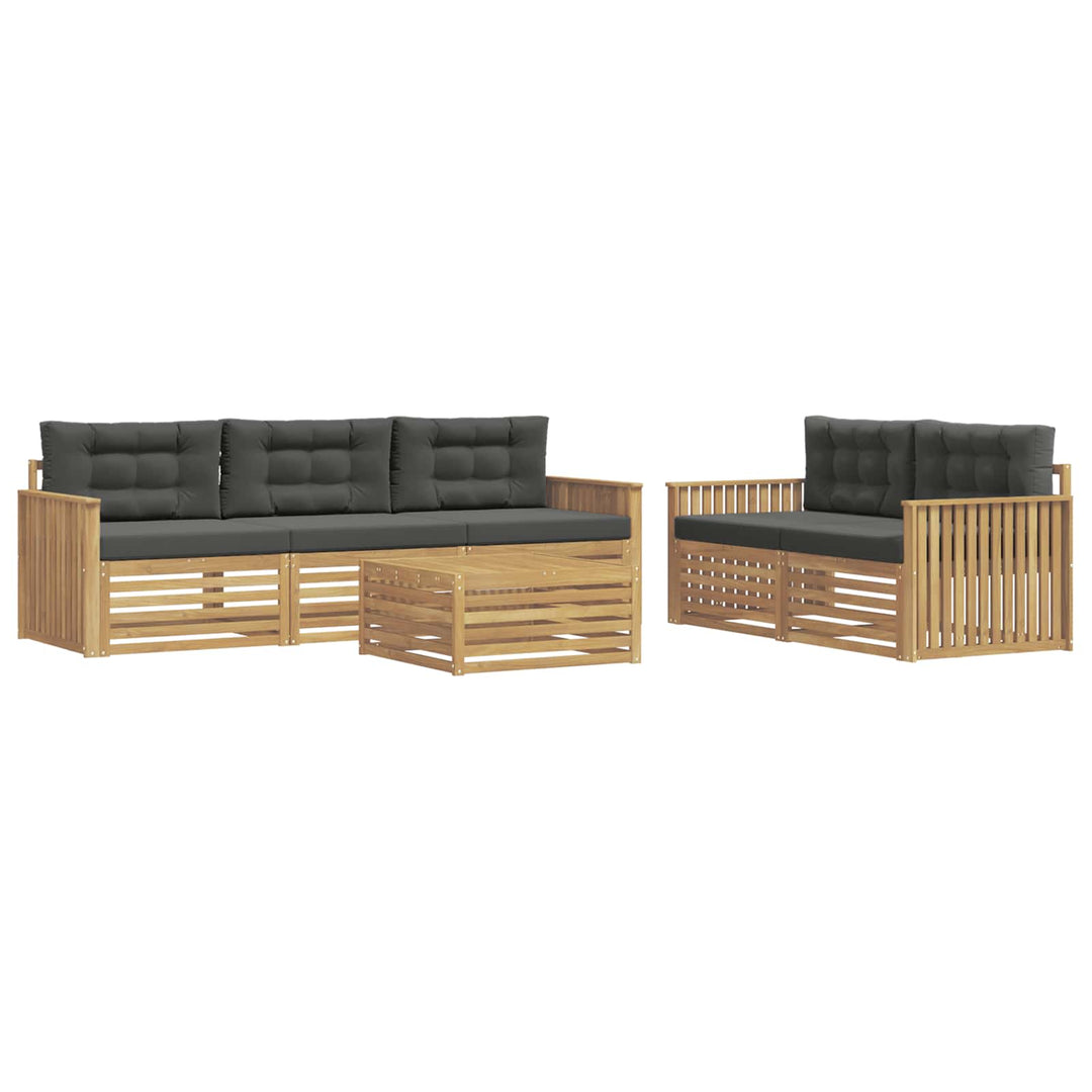Udendørs sofagruppe 6 pcs Hvid og antracit