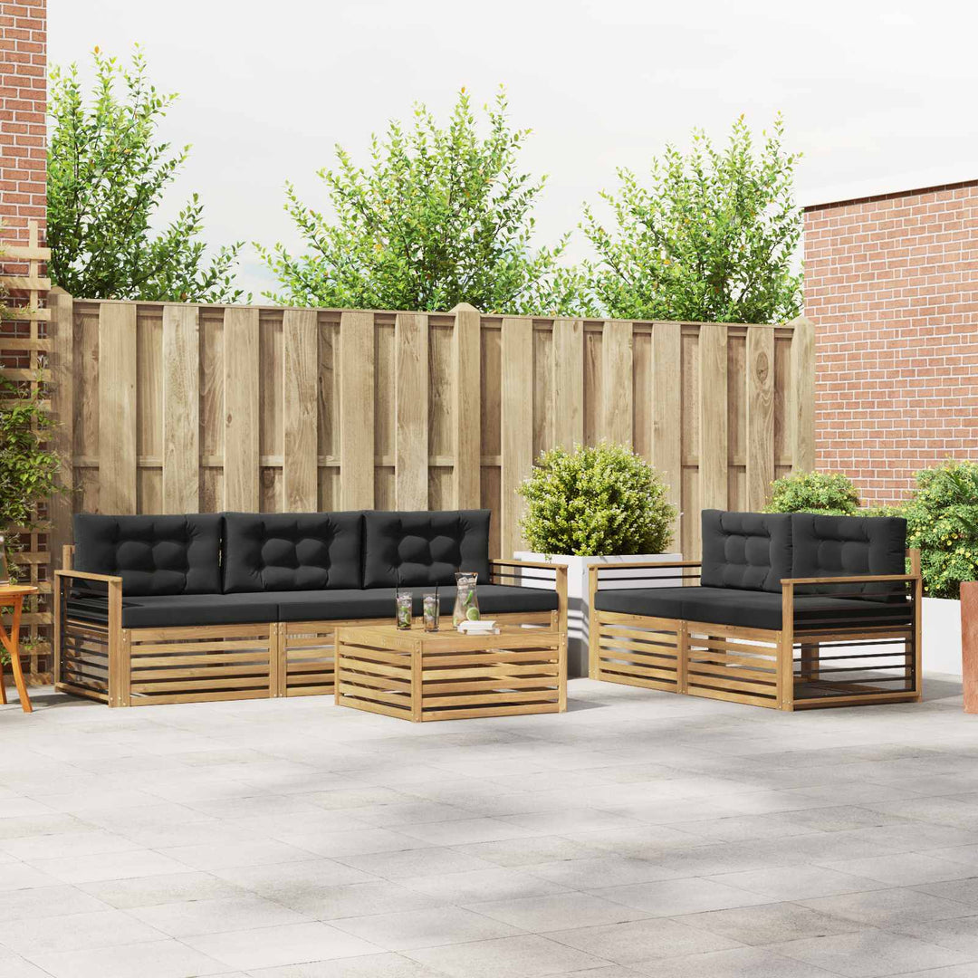Udendørs sofagruppe 6 stk. Hvid og antracit