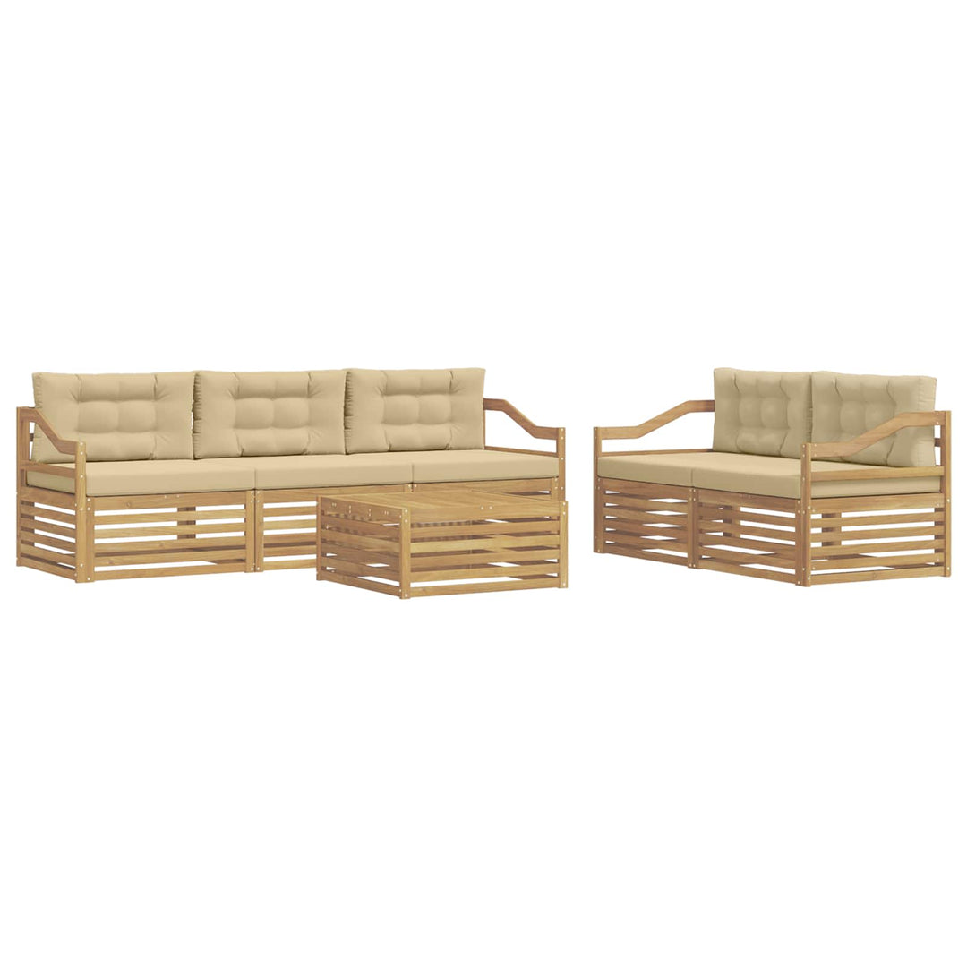 Udendørs sofagruppe 6 stk. Hvid og Beige