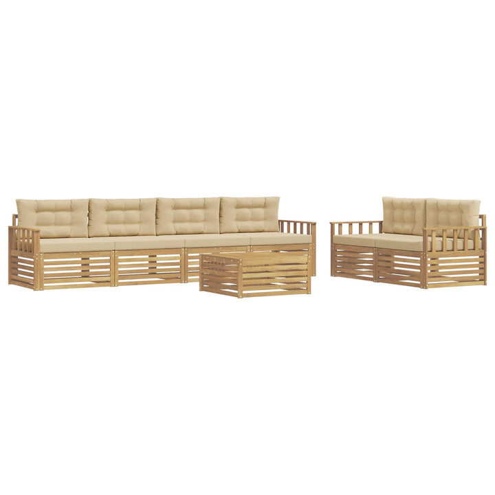Udendørs sofagruppe 7 stk. Hvid og Beige Polyester