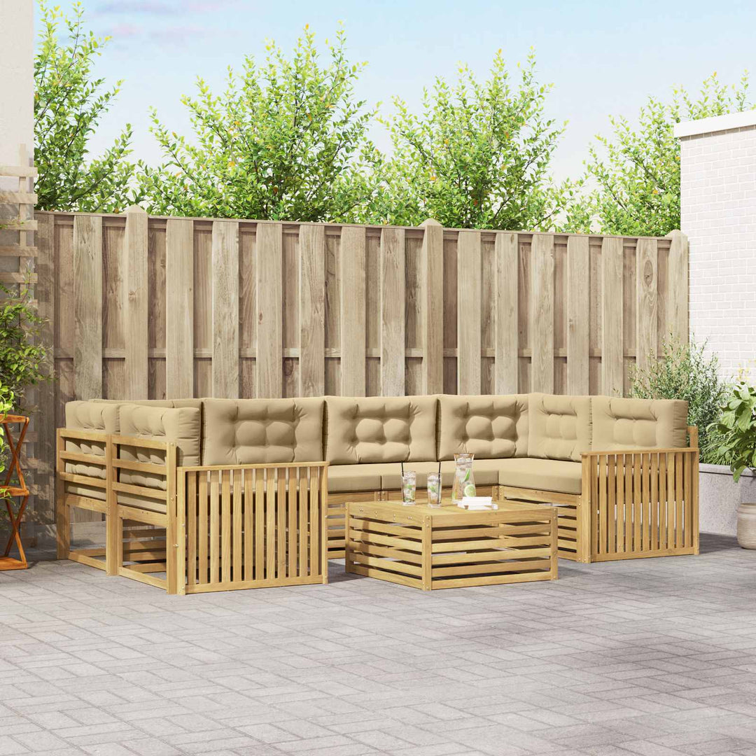 Udendørs sofagruppe 7 pcs Hvid og Beige