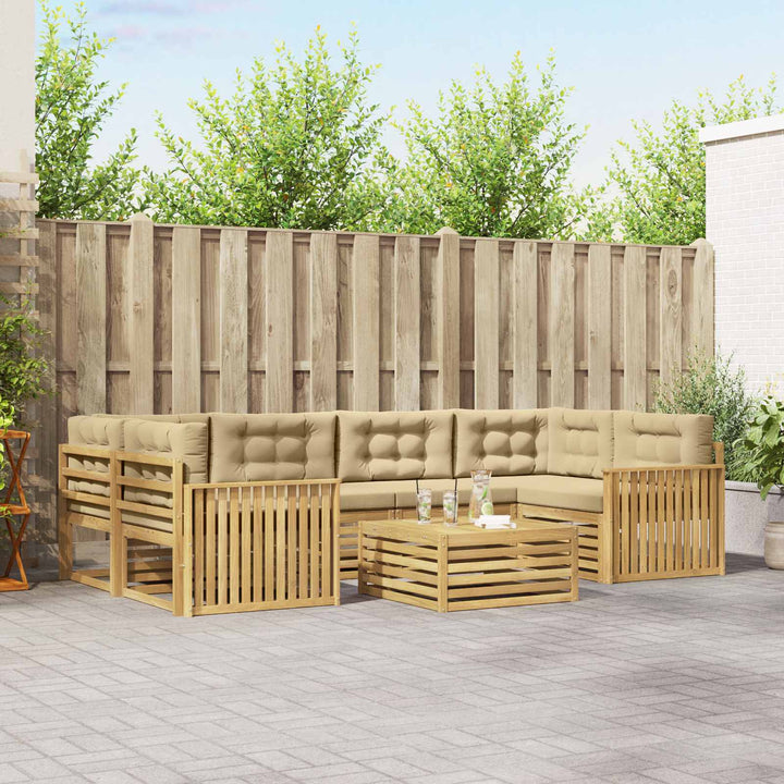 Udendørs sofagruppe 7 pcs Hvid og Beige