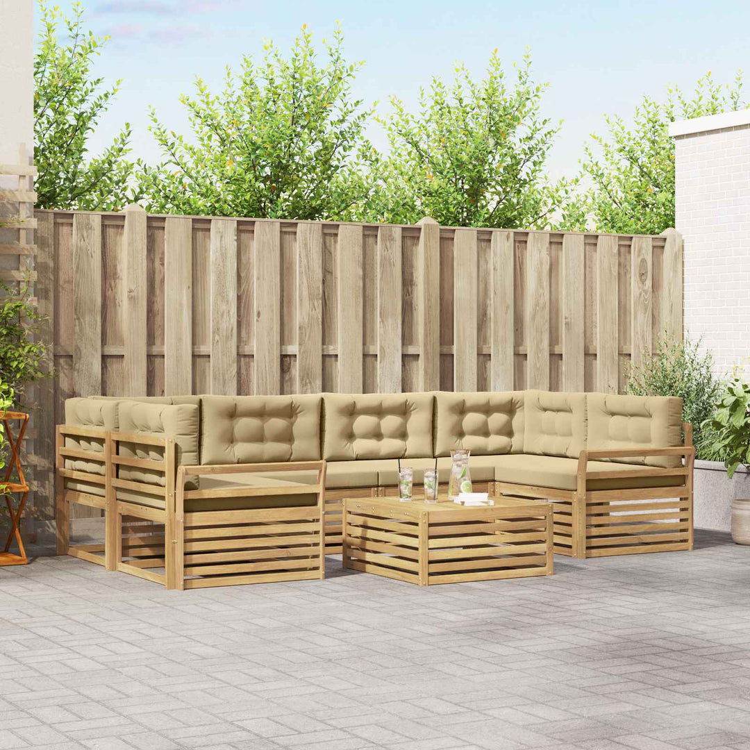 Udendørs sofagruppe 7 pcs Hvid og Beige
