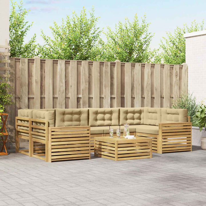 Udendørs sofagruppe 7 pcs Hvid og Beige