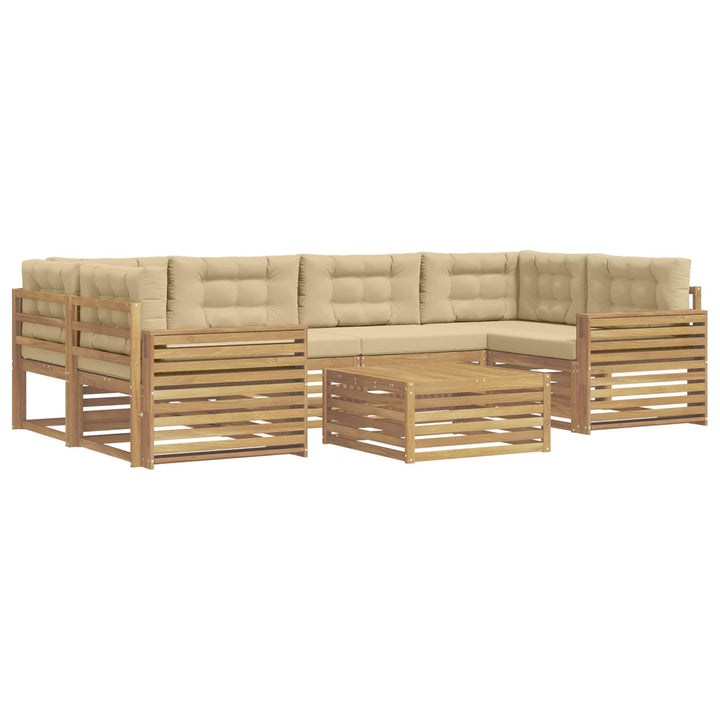 Udendørs sofagruppe 7 pcs Hvid og Beige