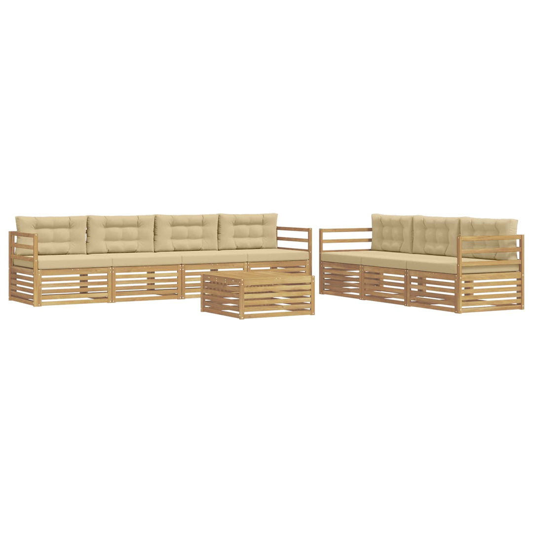 Udendørs sofagruppe 8 stk. Hvid og Beige Polyester
