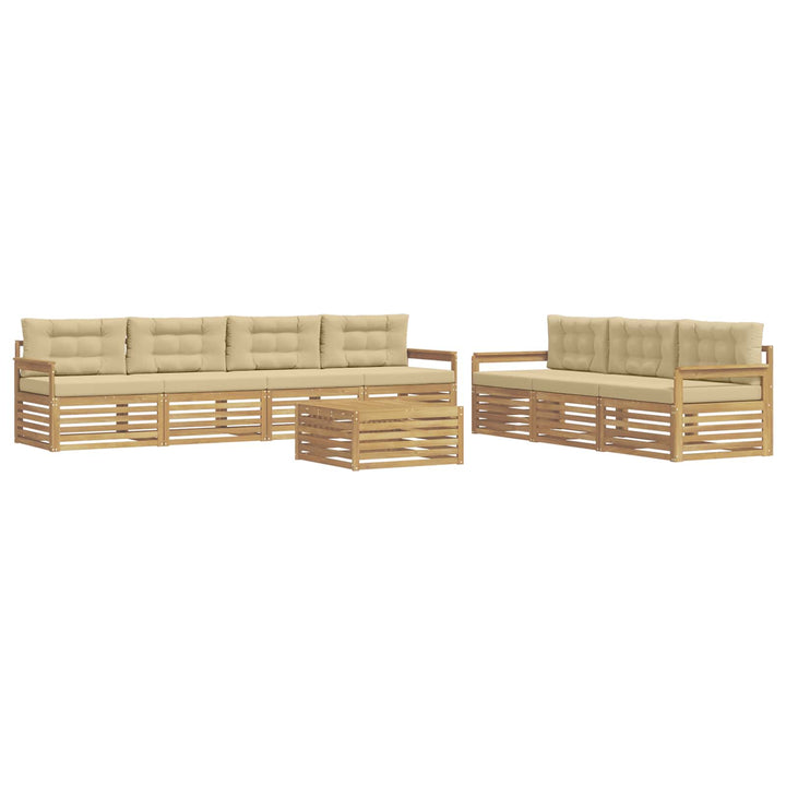 Udendørs sofagruppe 8 stk. Hvid og Beige Polyester