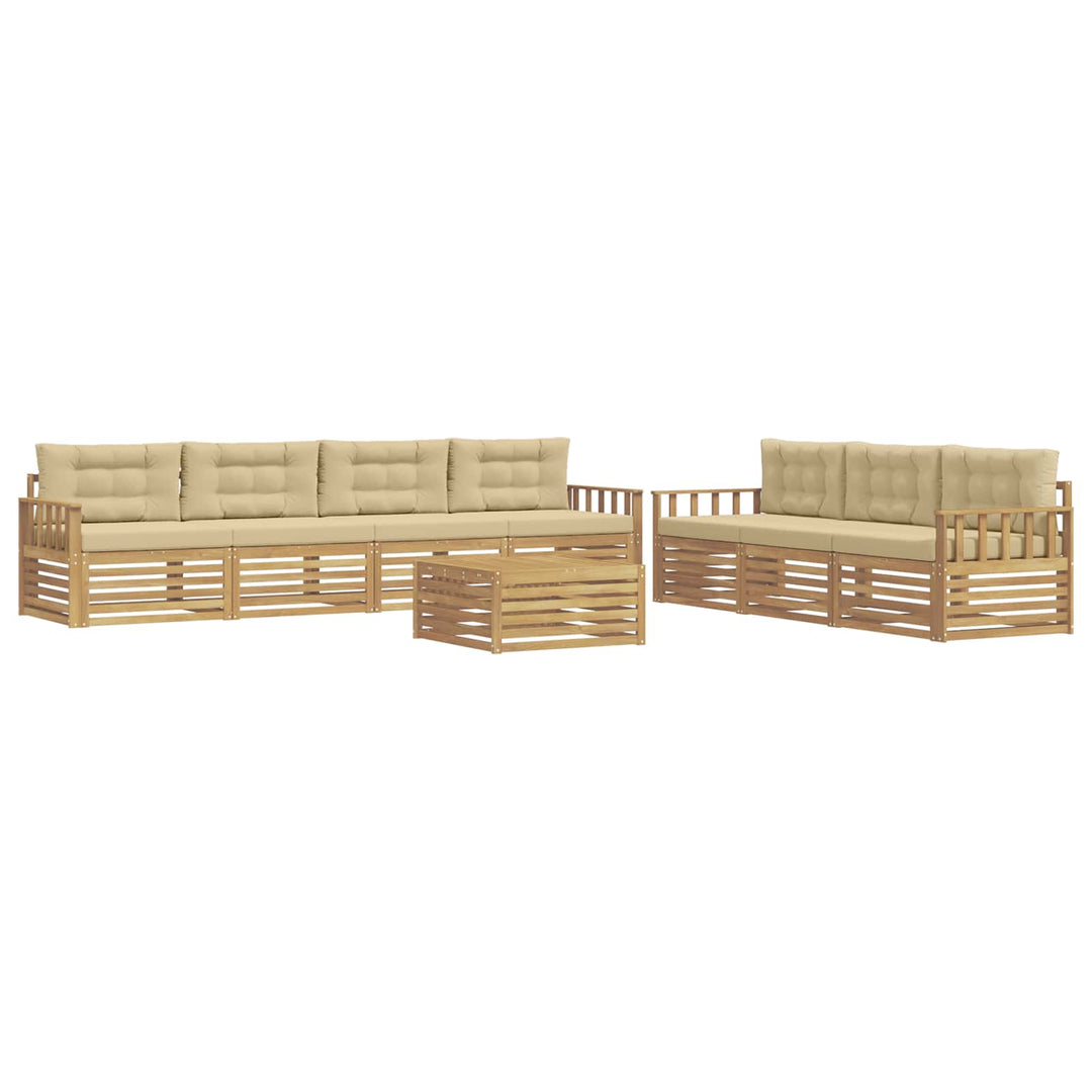 Udendørs sofagruppe 8 stk. Hvid og Beige Polyester