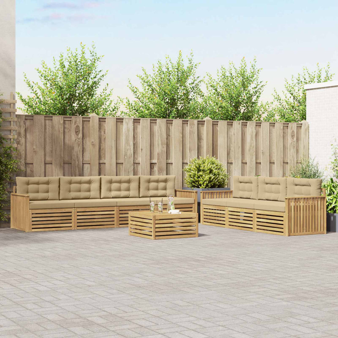 Udendørs sofagruppe 8 pcs Hvid og Beige